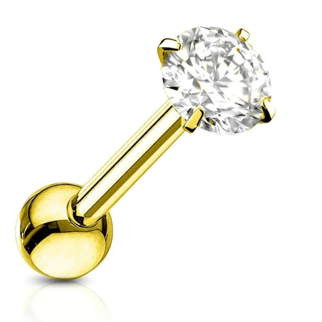 Piercing per lingua con brillantino superiore - GIOYAL PIERCING STORE