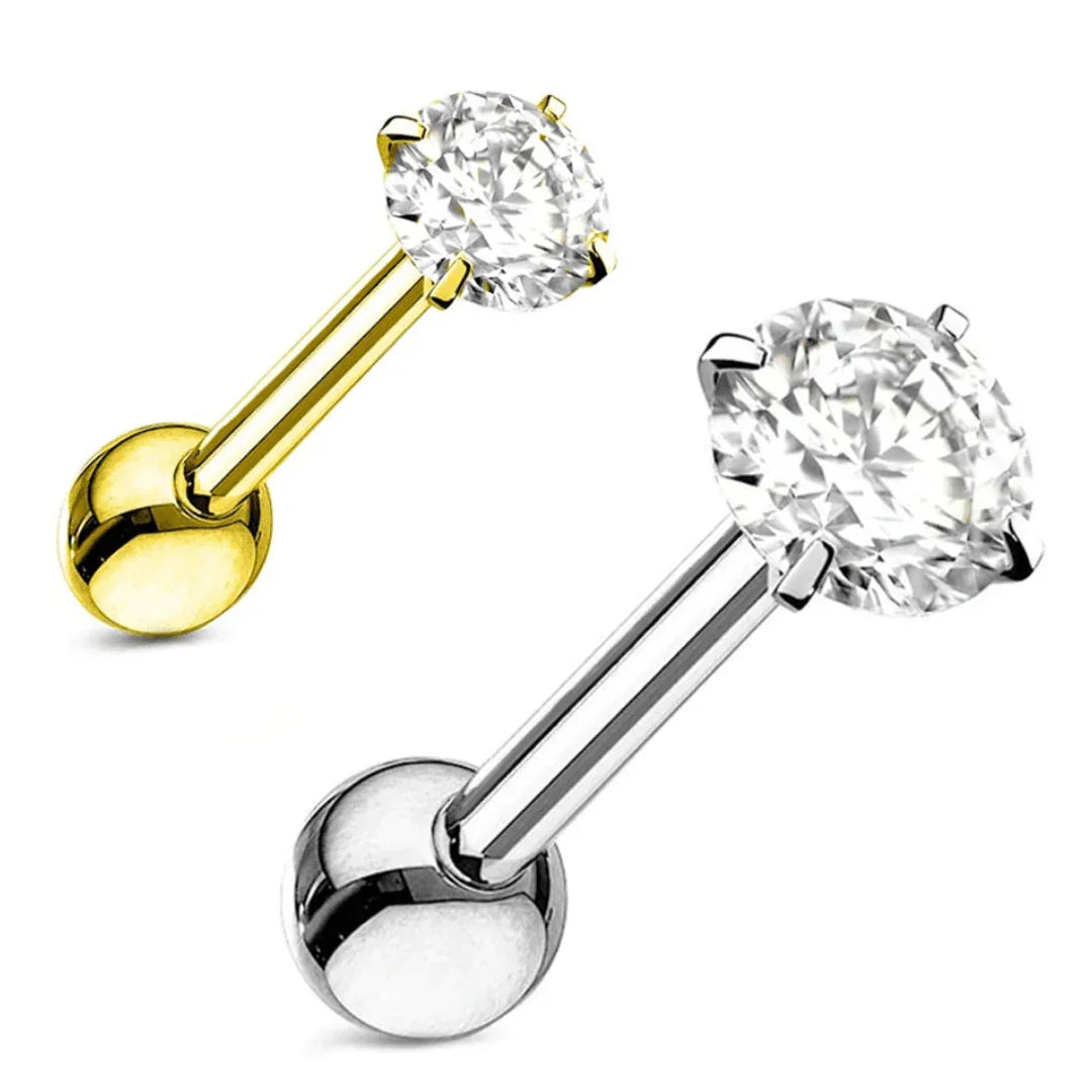 Piercing per lingua con brillantino superiore - GIOYAL PIERCING STORE