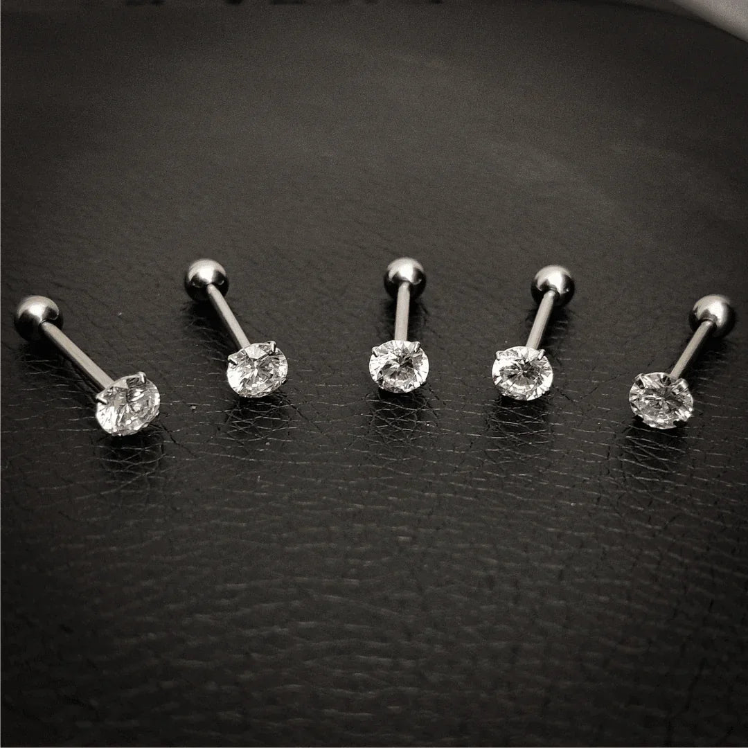 Piercing per lingua con brillantino superiore - GIOYAL PIERCING STORE