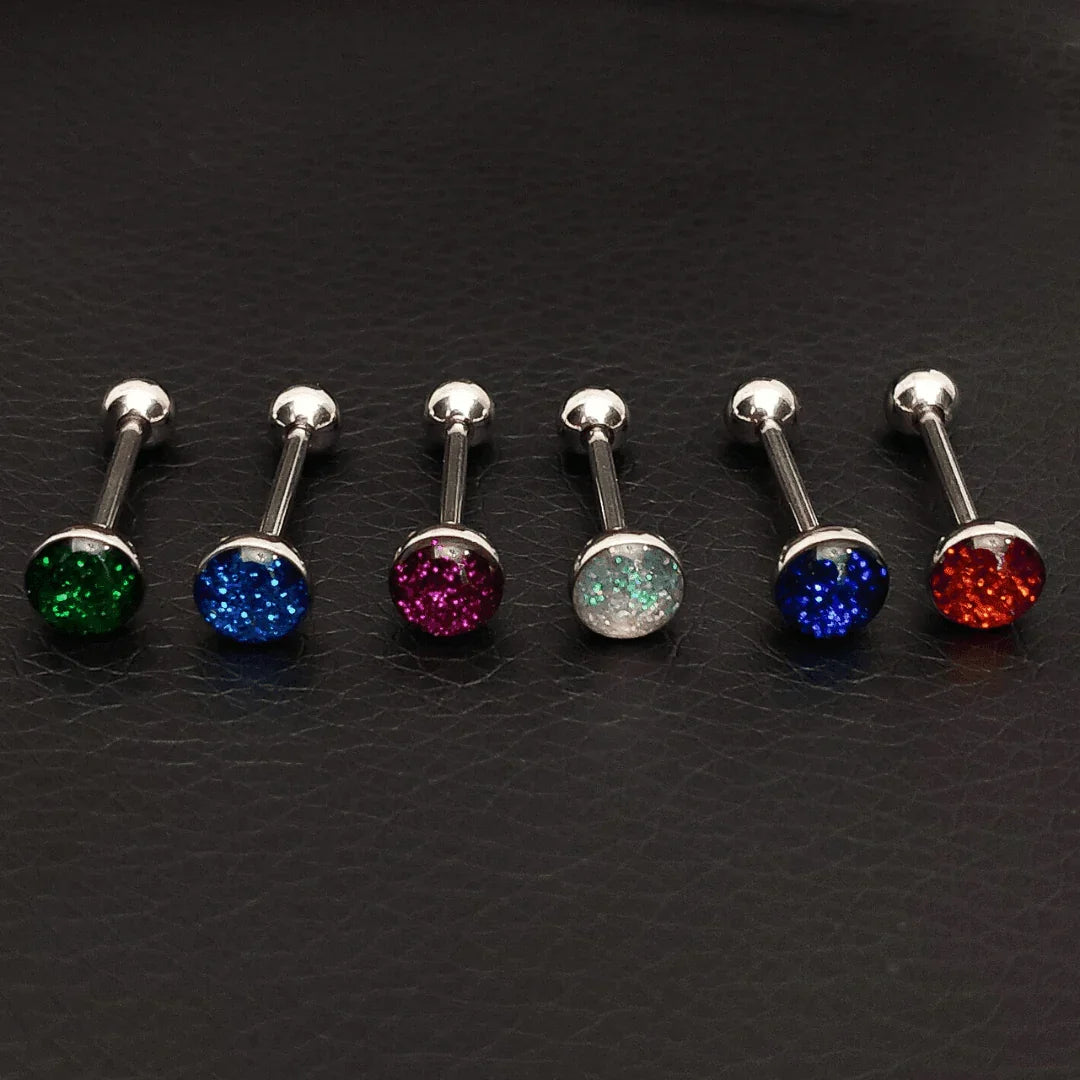 Piercing per lingua con glitter - GIOYAL PIERCING STORE