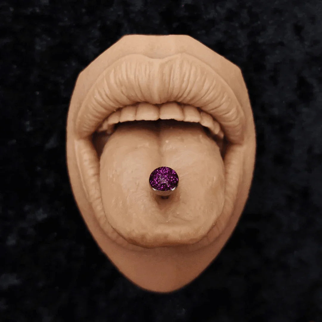 Piercing per lingua con glitter - GIOYAL PIERCING STORE