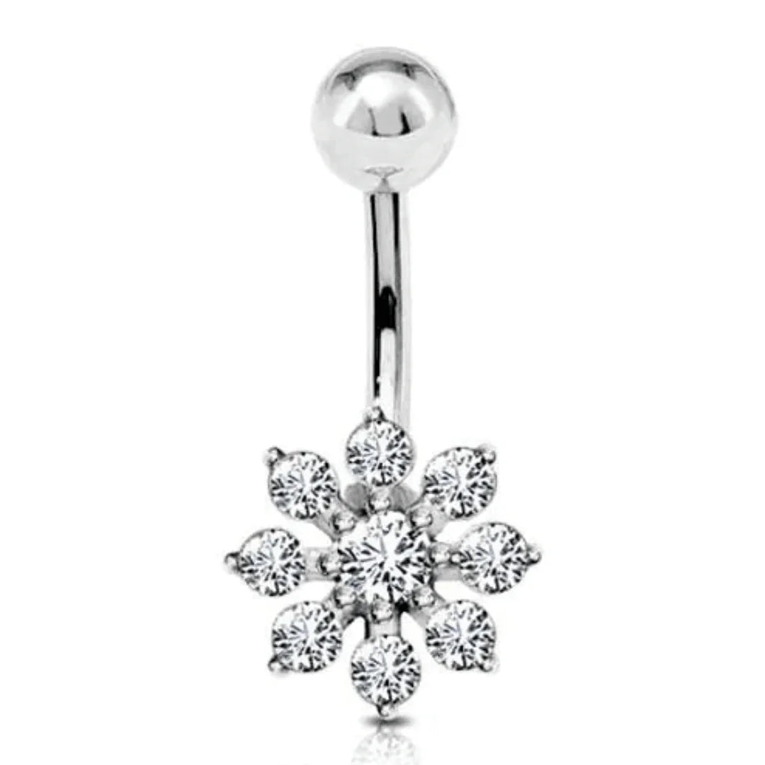 Piercing per ombelico con Fiore - GIOYAL PIERCING STORE