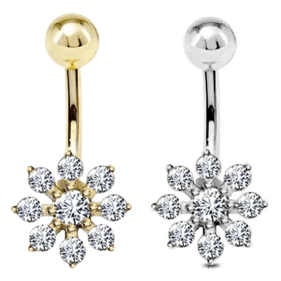Piercing per ombelico con Fiore - GIOYAL PIERCING STORE