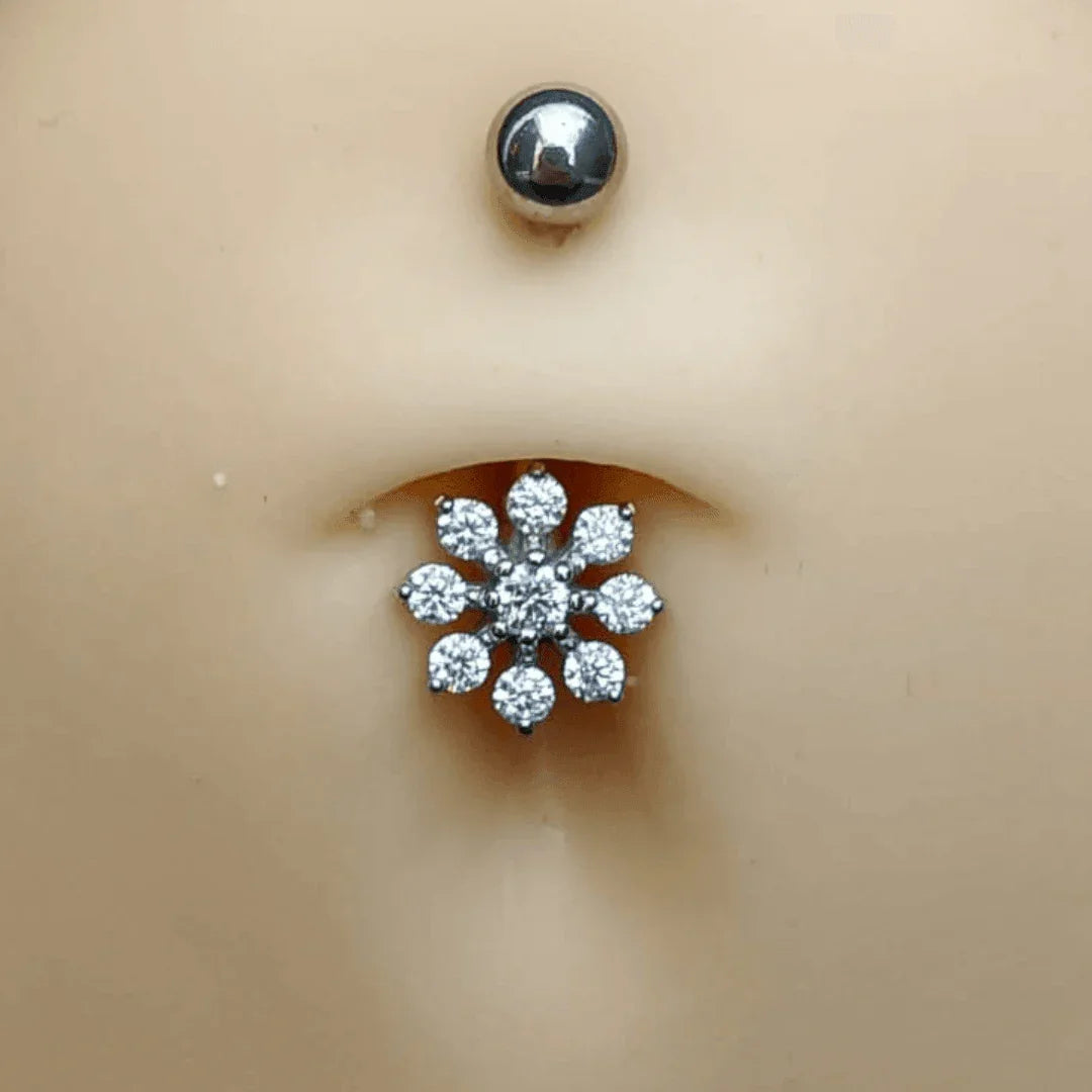Piercing per ombelico con Fiore - GIOYAL PIERCING STORE