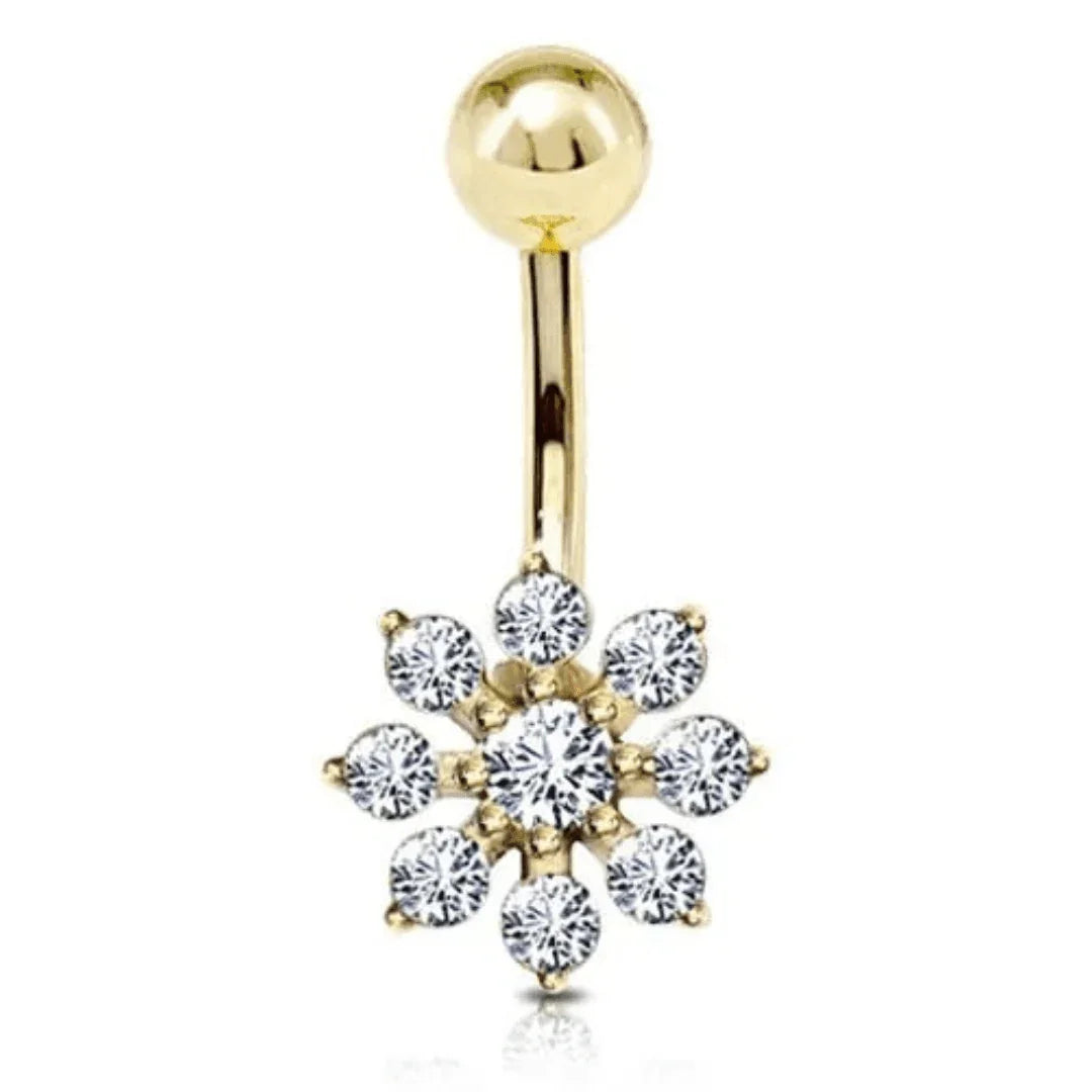 Piercing per ombelico con Fiore - GIOYAL PIERCING STORE