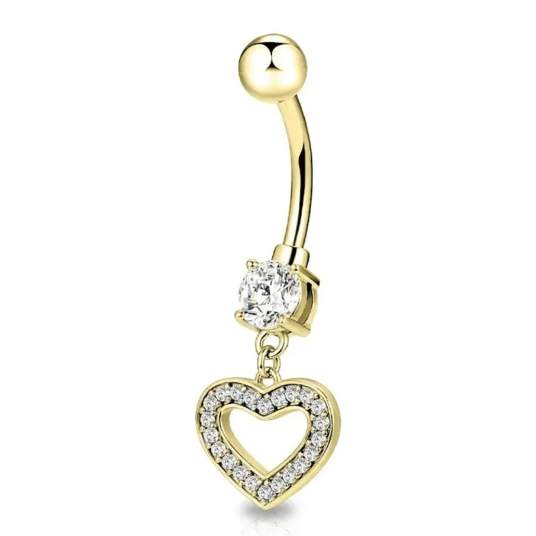 Piercing per ombelico con pendolo a cuore - GIOYAL PIERCING STORE