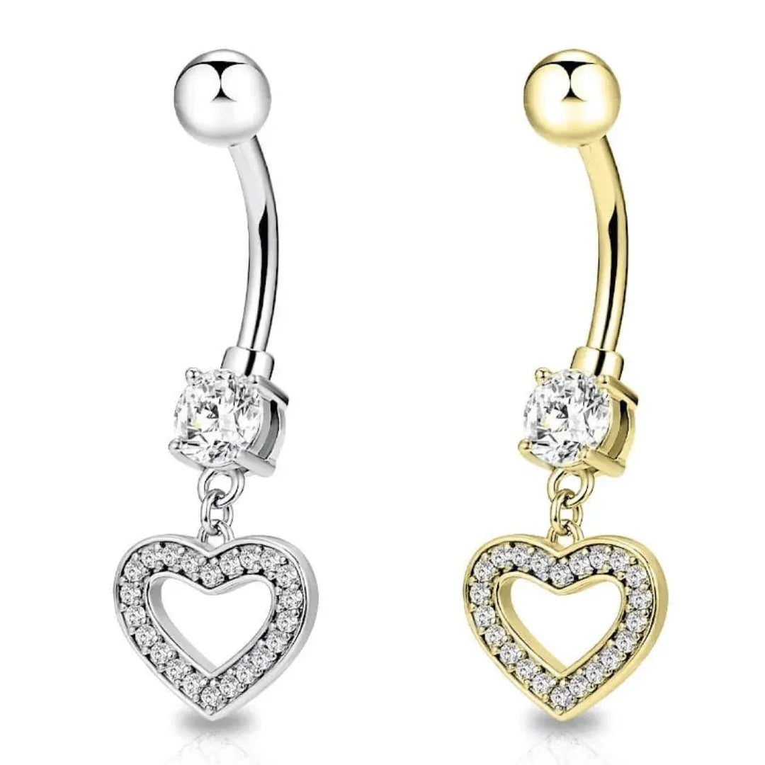 Piercing per ombelico con pendolo a cuore - GIOYAL PIERCING STORE
