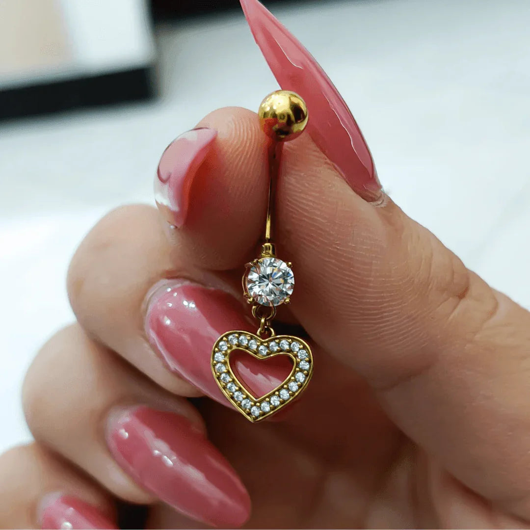 Piercing per ombelico con pendolo a cuore - GIOYAL PIERCING STORE