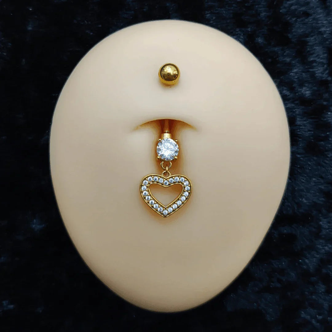 Piercing per ombelico con pendolo a cuore - GIOYAL PIERCING STORE