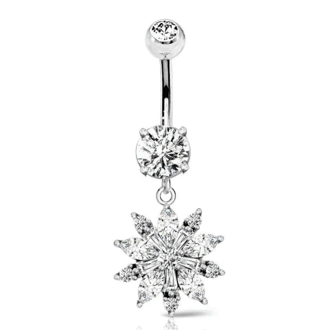 Piercing per ombelico con pendolo a fiore - GIOYAL PIERCING STORE