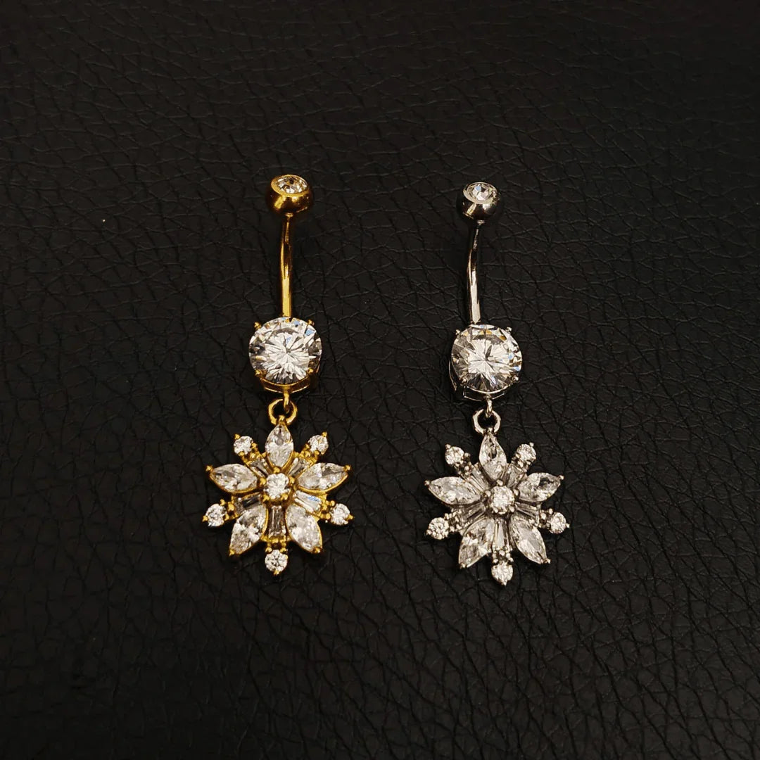 Piercing per ombelico con pendolo a fiore - GIOYAL PIERCING STORE