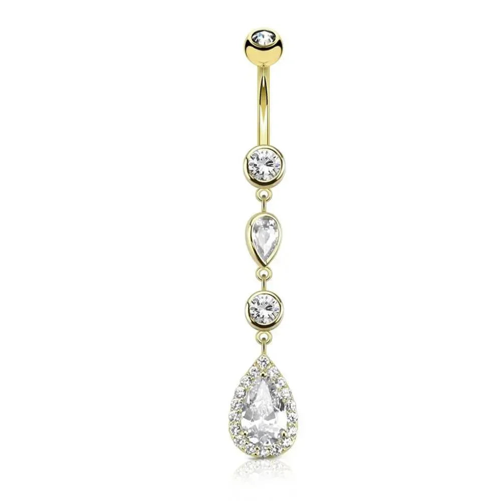 Piercing per ombelico con pendolo a goccia - GIOYAL PIERCING STORE