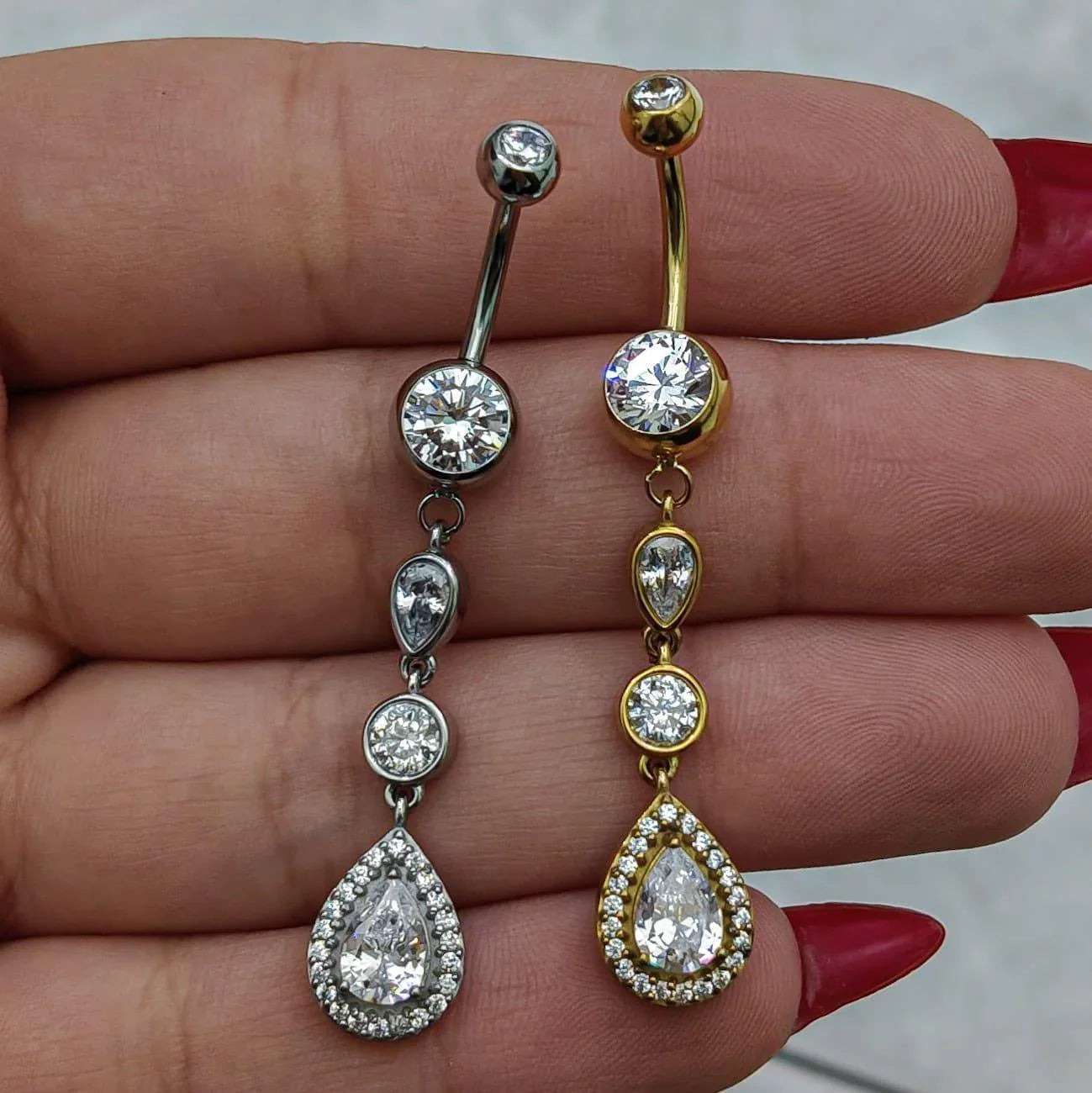 Piercing per ombelico con pendolo a goccia - GIOYAL PIERCING STORE