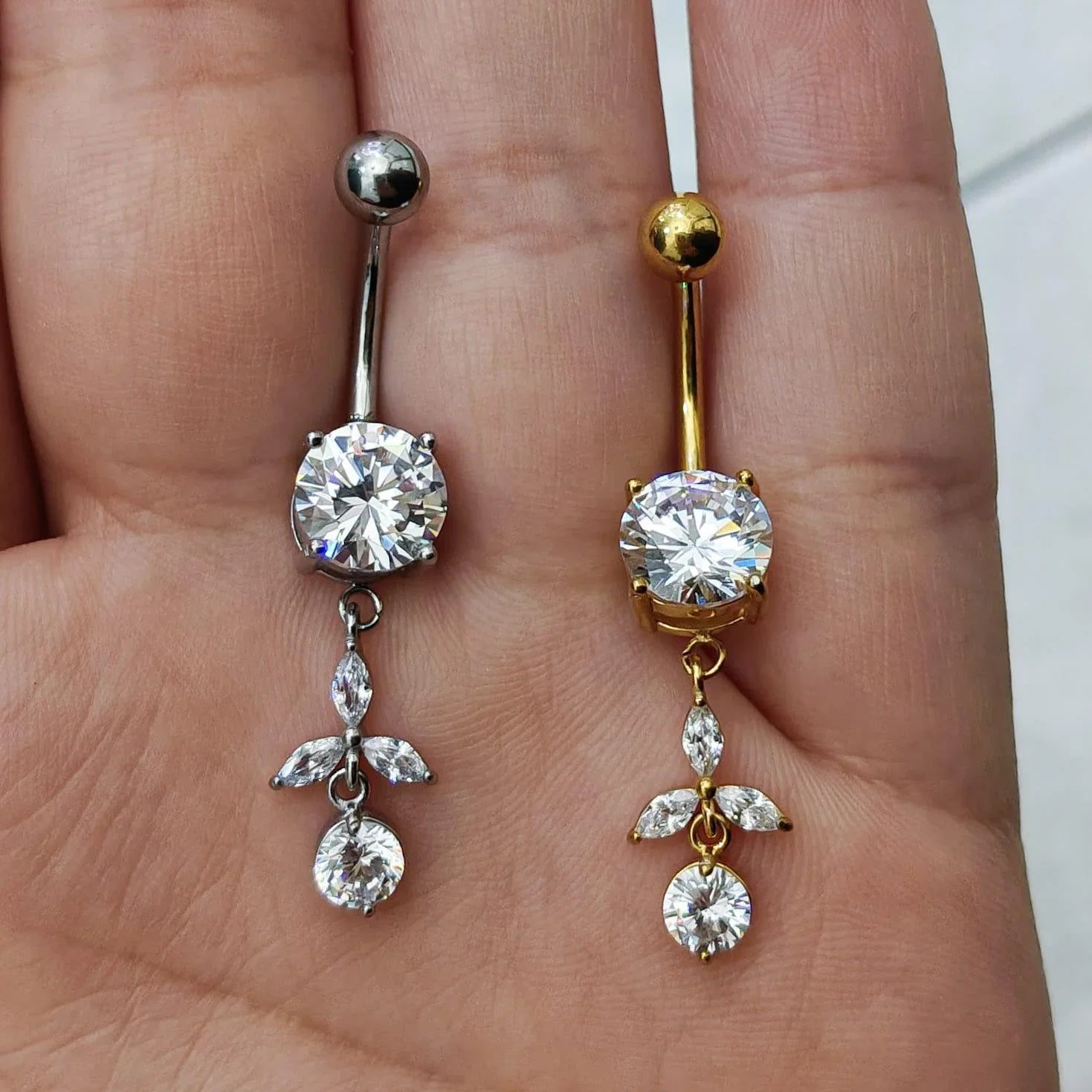Piercing per ombelico con pendolo corto - GIOYAL PIERCING STORE