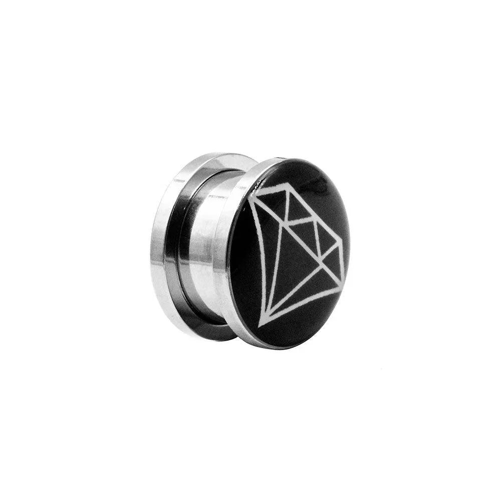 Plug in acciaio con diamante - GIOYAL PIERCING STORE