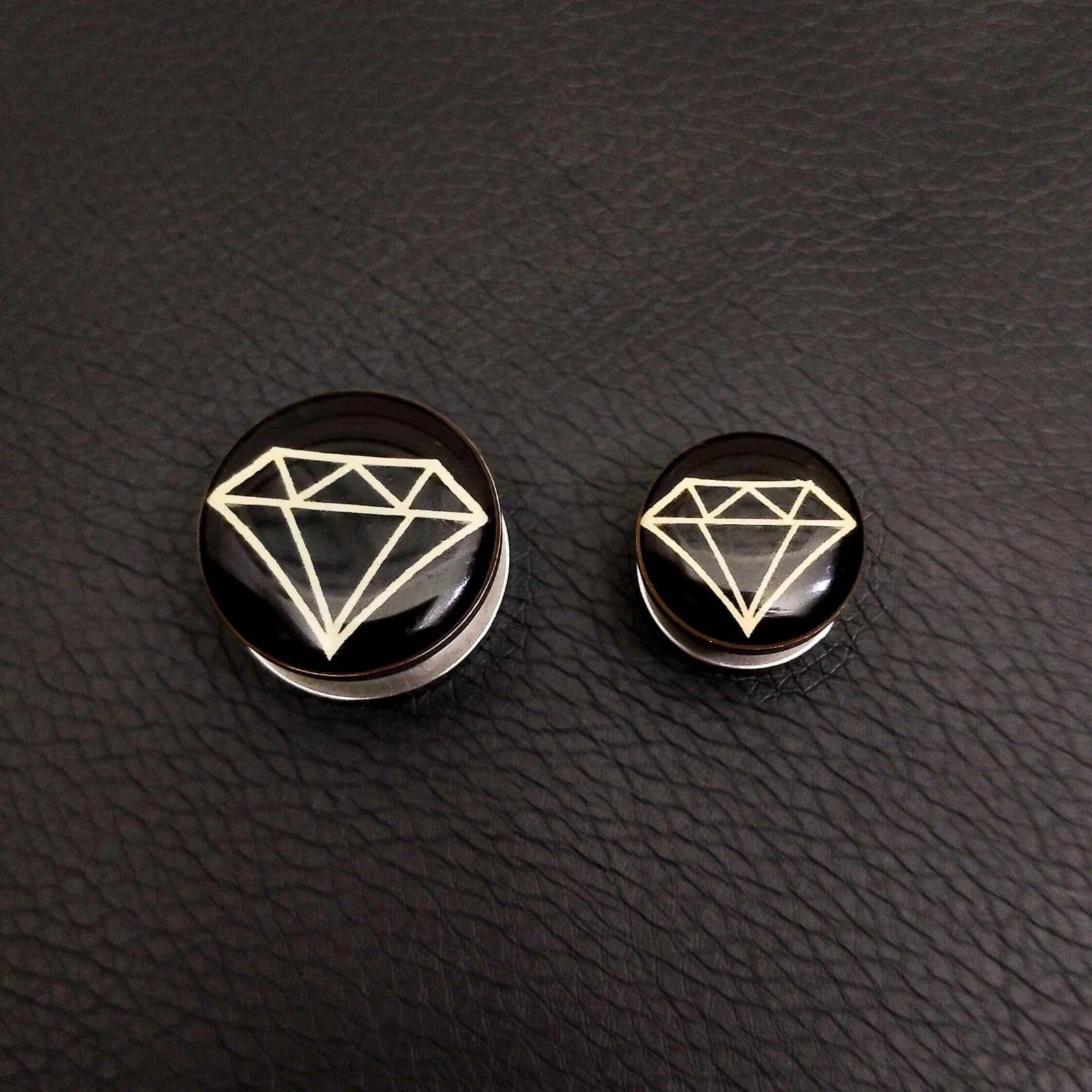 Plug in acciaio con diamante - GIOYAL PIERCING STORE