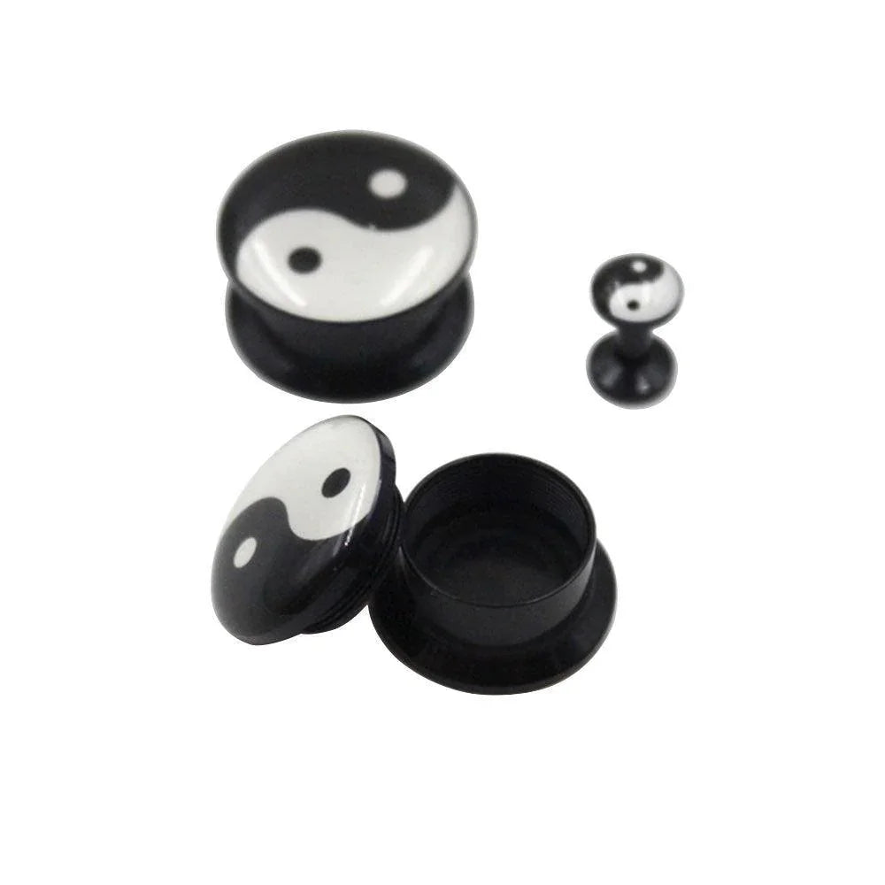Plug in acrilico con simbolo yin e yang - GIOYAL PIERCING STORE