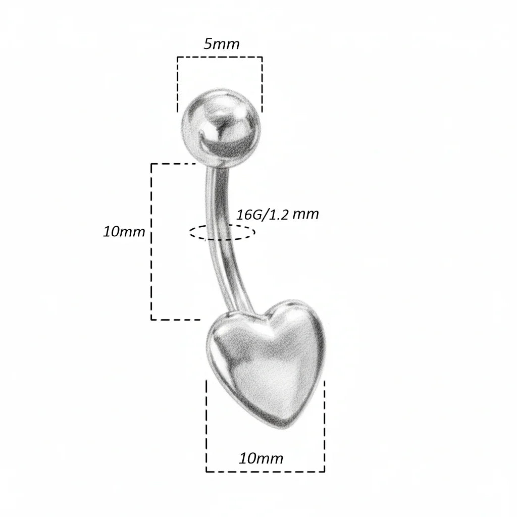 Piercing ombelico con cuoricino