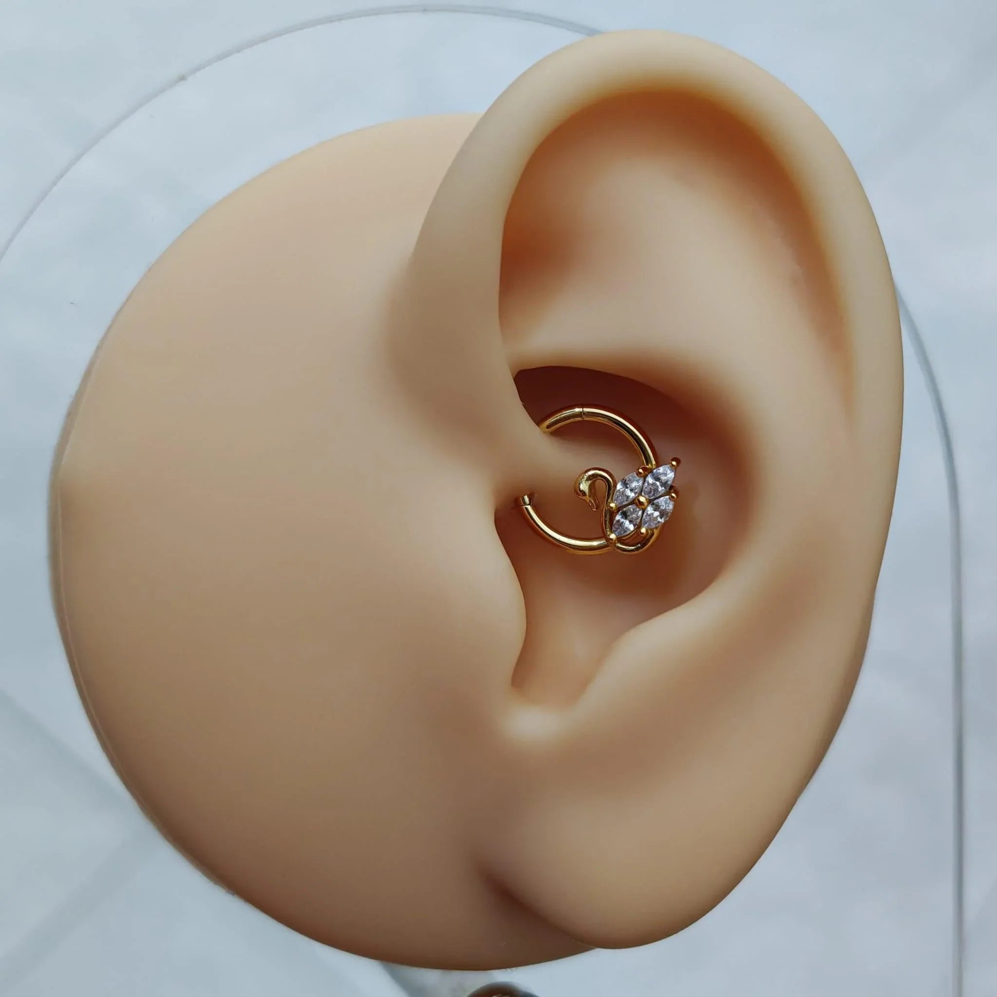 Anello a clicker con design cigno - GIOYAL PIERCING STORE