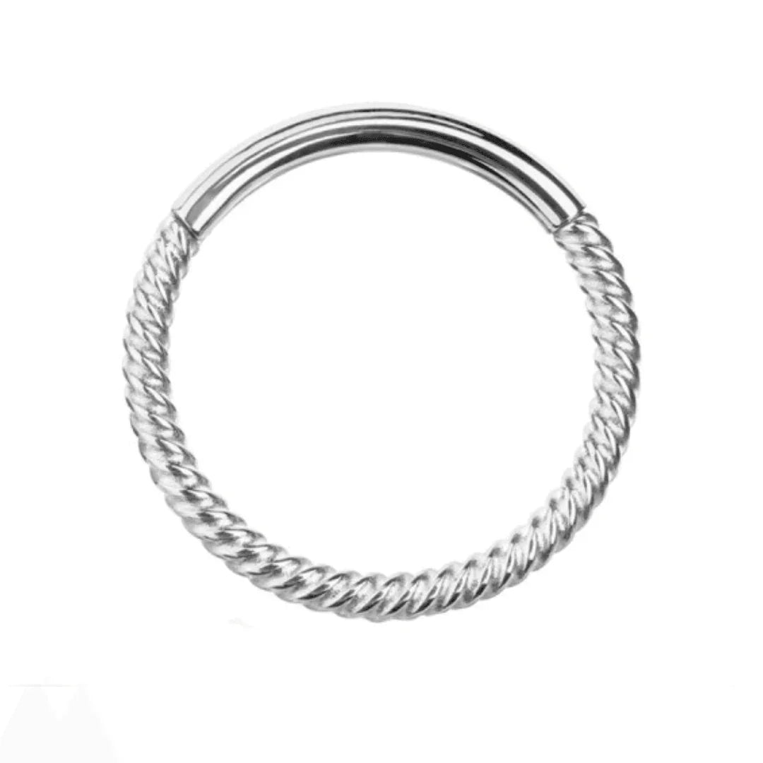 Anello a clicker con design intrecciato - GIOYAL PIERCING STORE