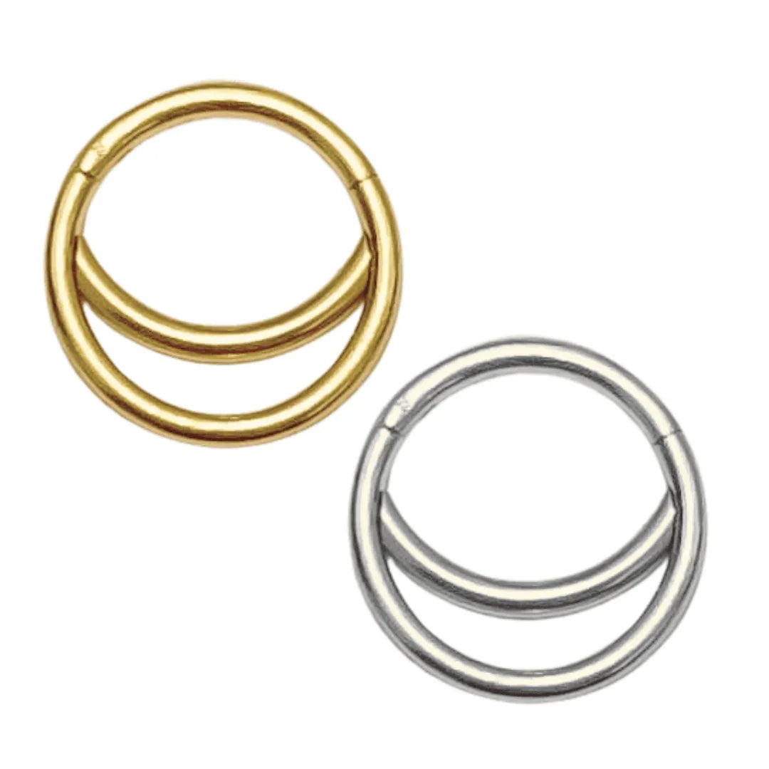 Cerchio a clicker doppia barretta - GIOYAL PIERCING STORE