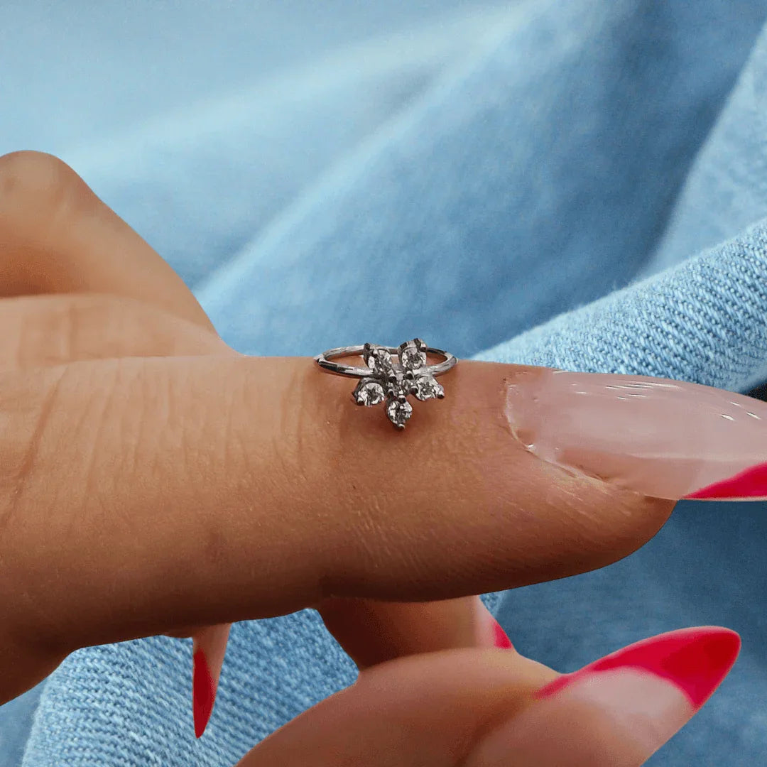 Cerchio continuous con fiore - GIOYAL PIERCING STORE