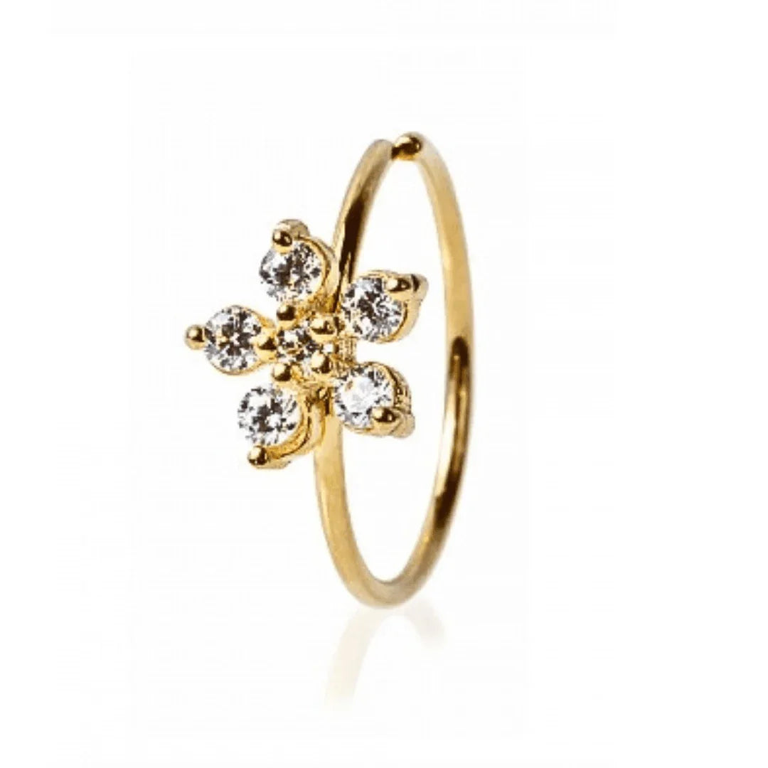 Cerchio continuous con fiore - GIOYAL PIERCING STORE