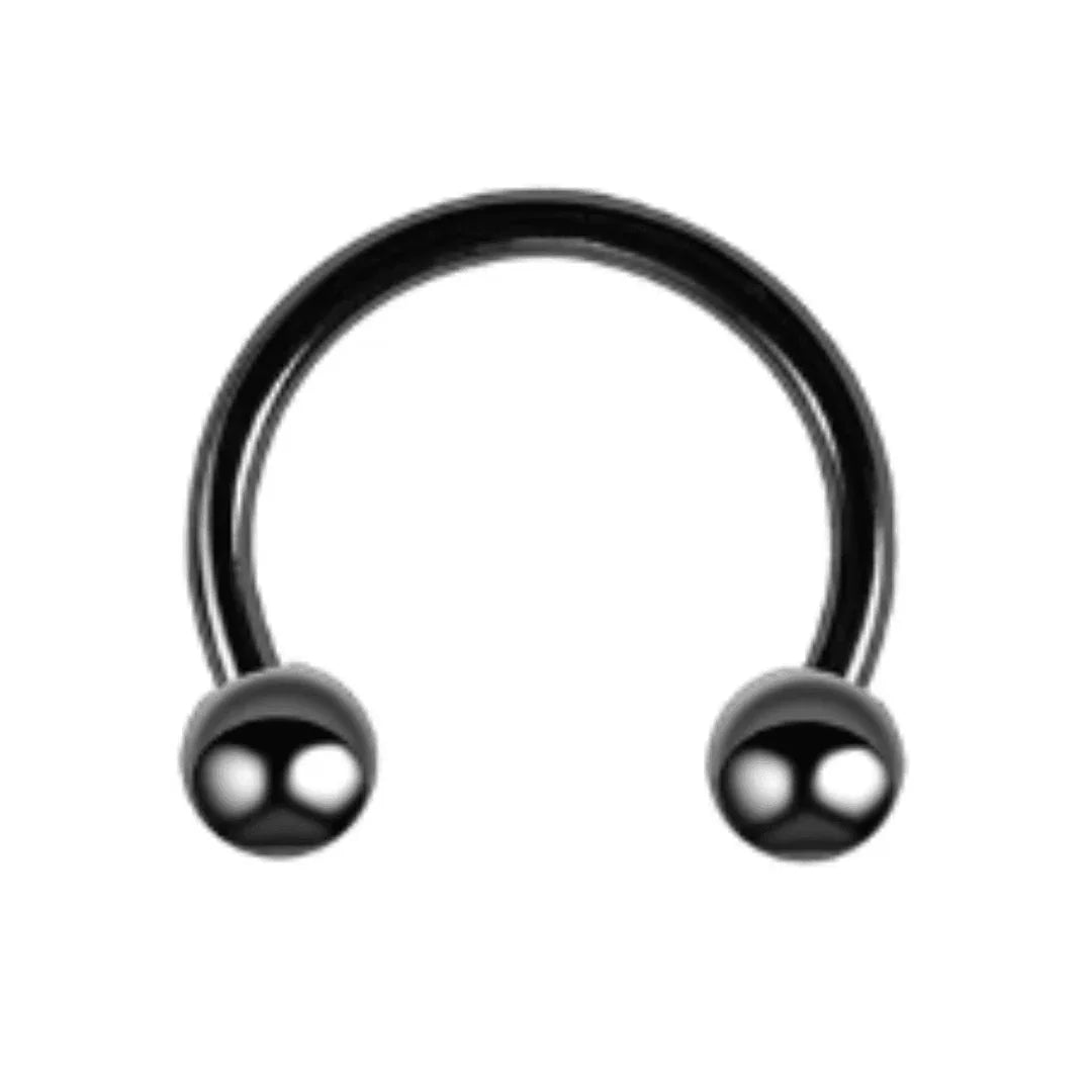 Circular barbell basic nero - GIOYAL PIERCING STORE