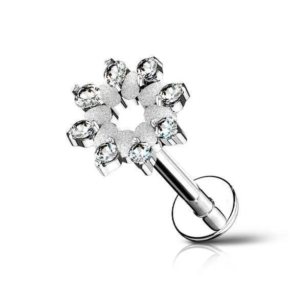 Labret con fiore - GIOYAL PIERCING STORE