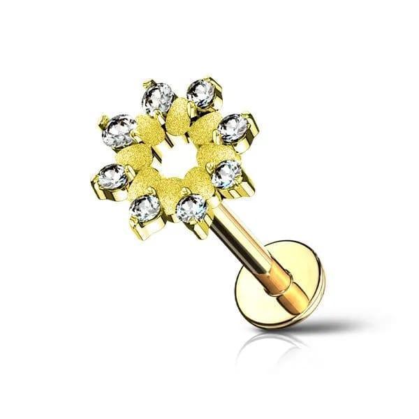 Labret con fiore - GIOYAL PIERCING STORE