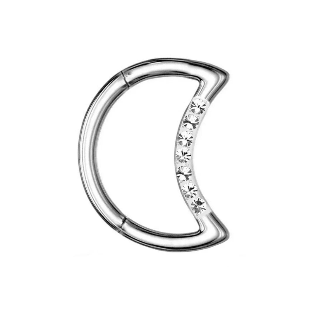 Anello a clicker a forma di luna - GIOYAL PIERCING STORE