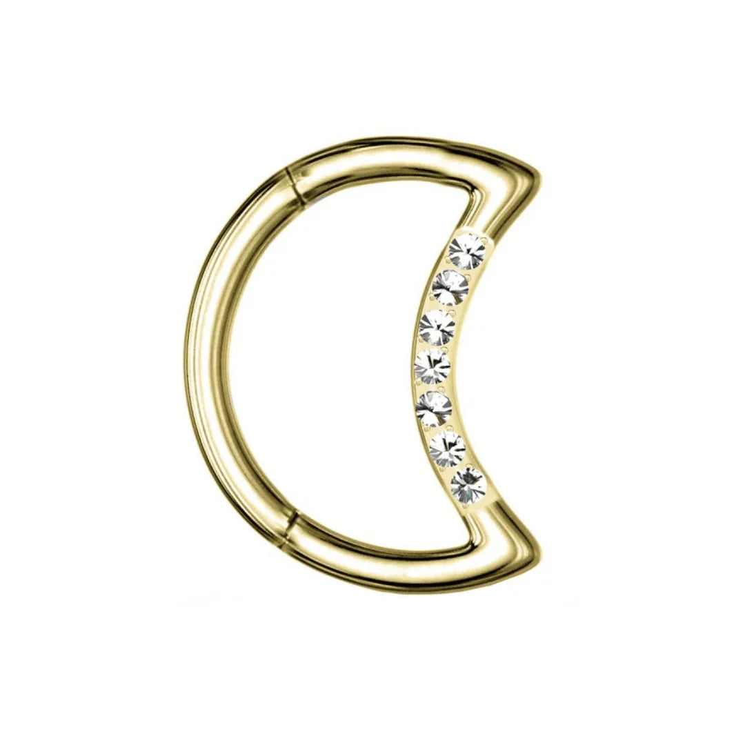 Anello a clicker a forma di luna - GIOYAL PIERCING STORE
