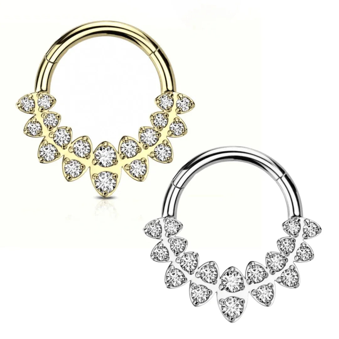 Anello a clicker con brillanti gioia - GIOYAL PIERCING STORE