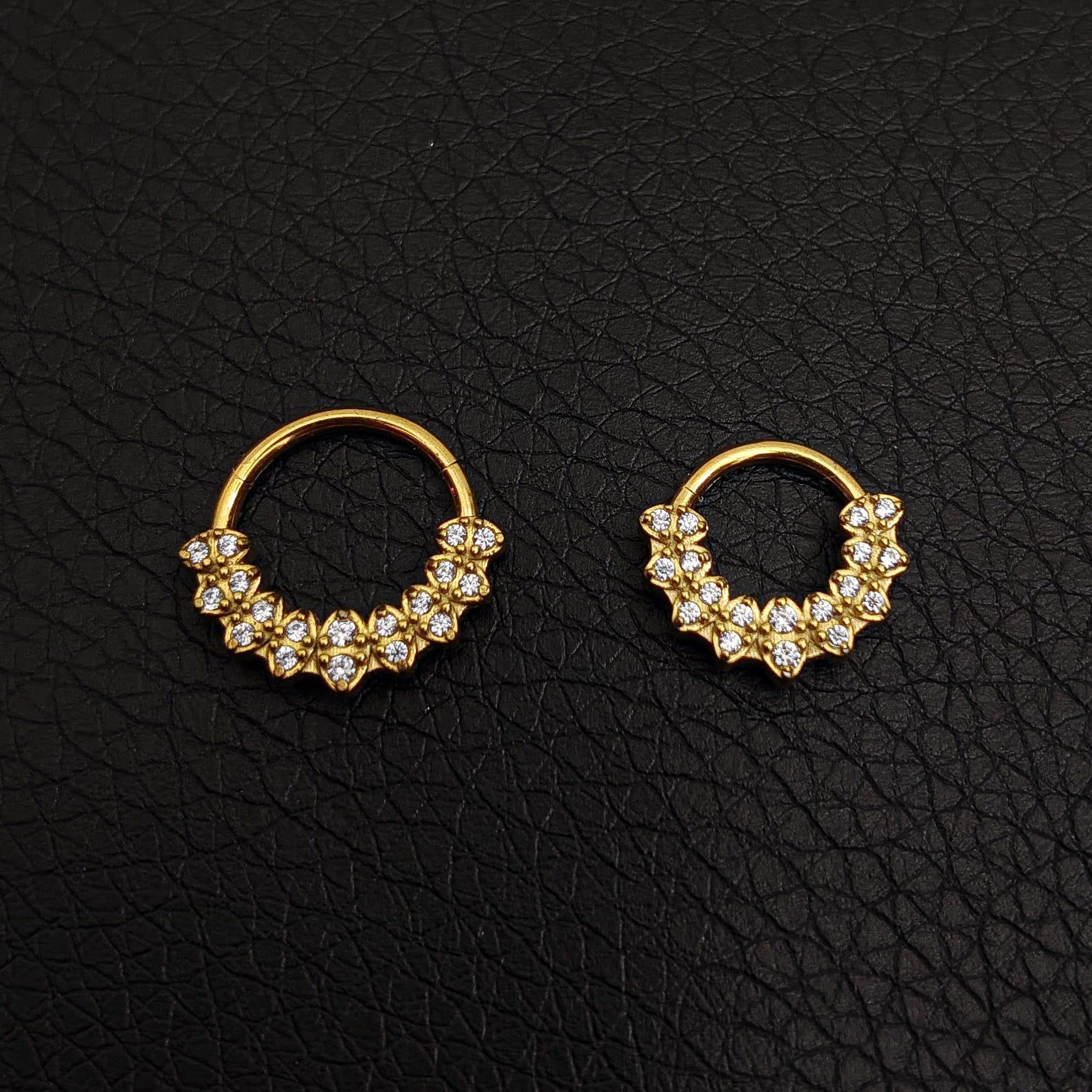 Anello a clicker con brillanti gioia - GIOYAL PIERCING STORE