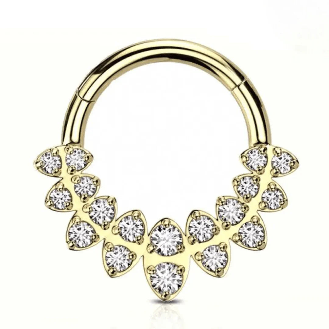 Anello a clicker con brillanti gioia - GIOYAL PIERCING STORE
