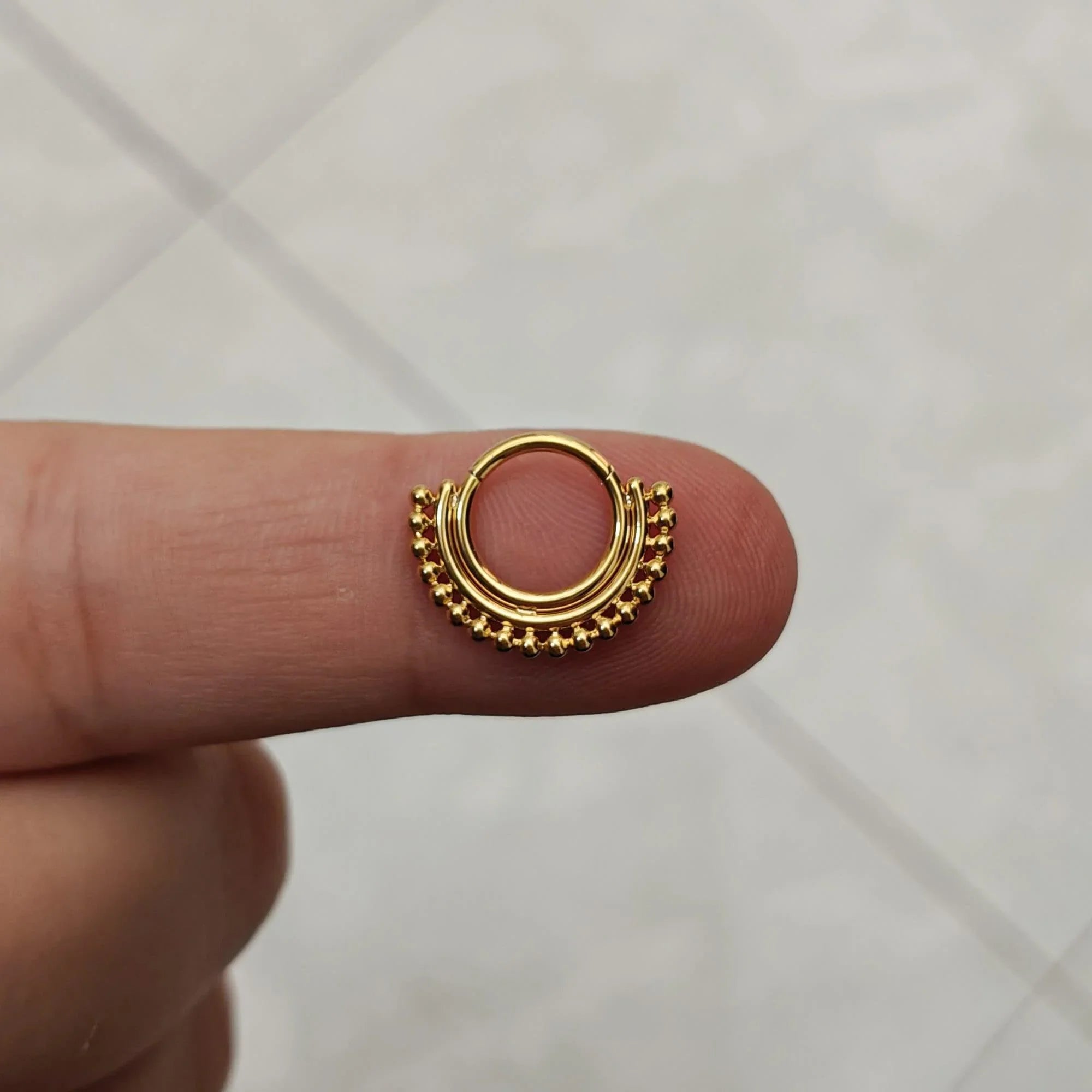 Anello a clicker con sfere - GIOYAL PIERCING STORE