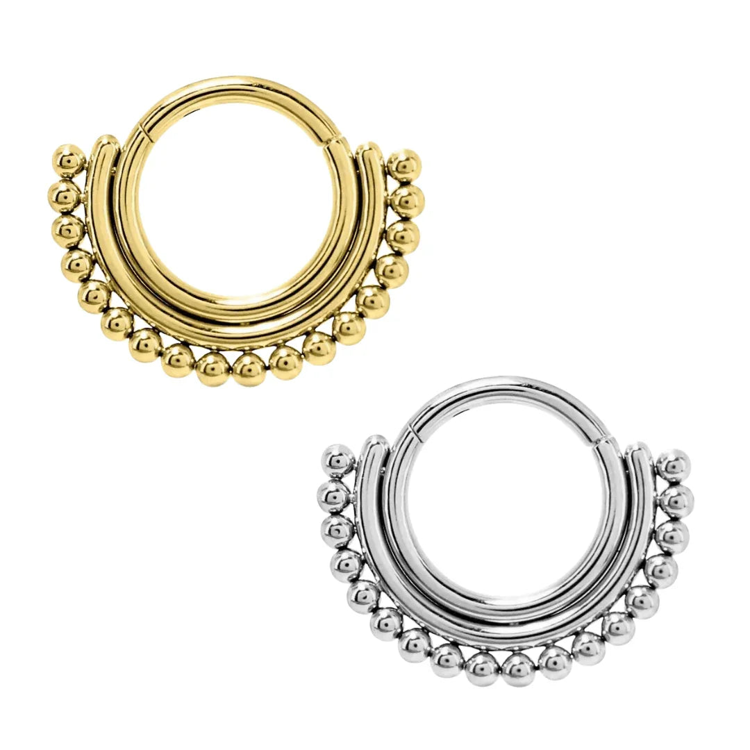Anello a clicker con sfere - GIOYAL PIERCING STORE