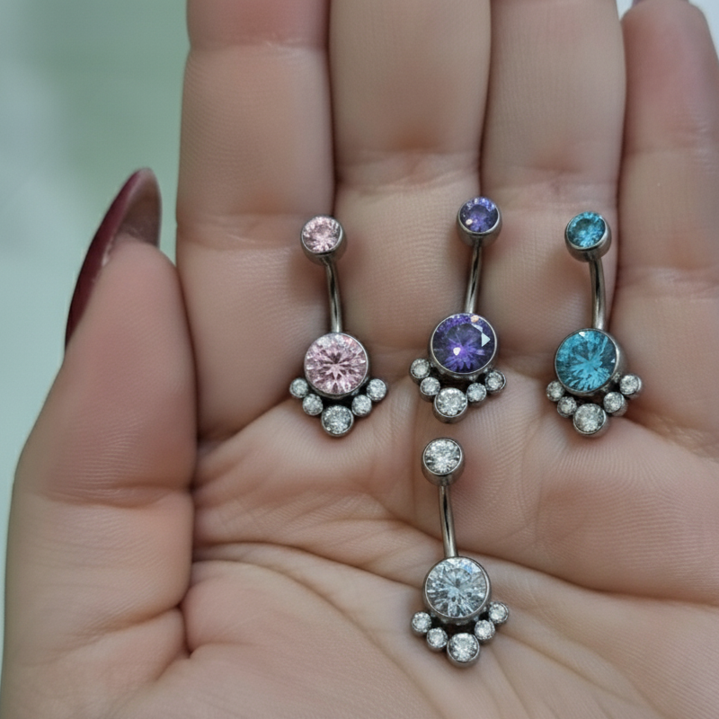Piercing Ombelico in Titanio G23 con Brillanti